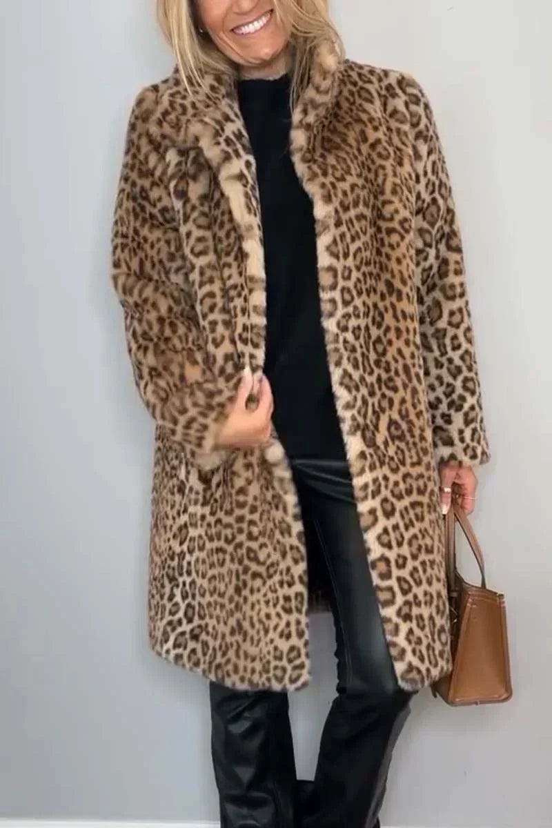 Giulia - Abrigo con estampado de leopardo