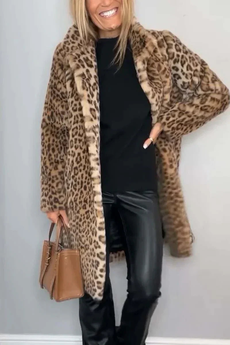 Giulia - Abrigo con estampado de leopardo